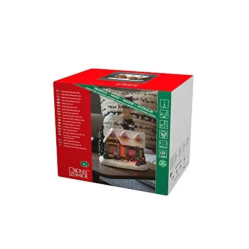 Produktbild: Konstsmide Fiberoptikhaus, Trafo- und batteriebetrieben, Multi, 4.5V Innentrafo/batteriebetrieben, Innen, 4 MulticolourDioden, schwarzes Kabel - 4224-000