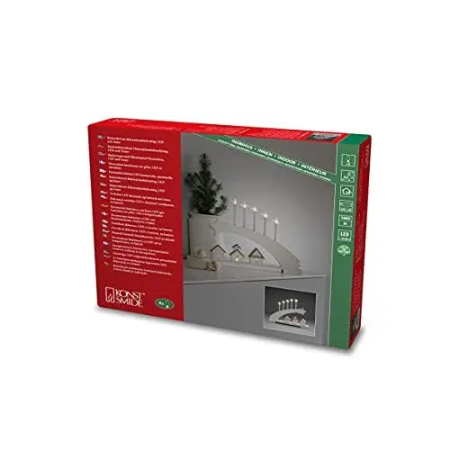 Produktbild: Konstsmide LED Holzsilhouette, Komet, sternenförmige Birnen, 6H Timer, 8 warm weiße Dioden, batteriebetrieben, Innen, 0, 48W, Batterie: 2 x AA 1, 5V (exkl.) - 3284-210, Weiß