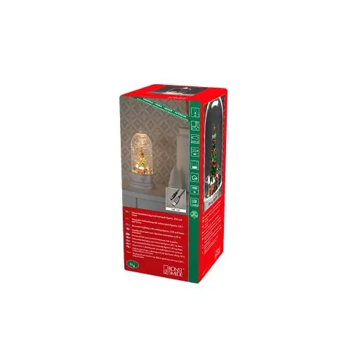 Produktbild: Konstsmide LED Wasserlaterne, weiß,Deutscher Weihnachtsmarkt, rotierend, mit an/aus Schalter, 5h Timer, 1 warm weiße Diode, Innen, 0,1W, Batterie: 3 x C 1,5V (exkl.), 4261-200, Einheitsgröße