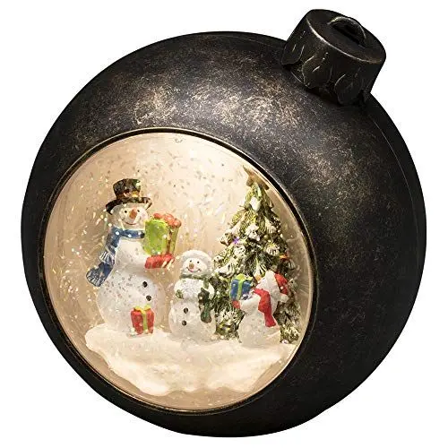 Produktbild: Konstsmide LED Weihnachtskugel Schneemänner, wassergefüllt, 5h Timer, warm weiße Diode, batteriebetrieben, Innen - 4361-000
