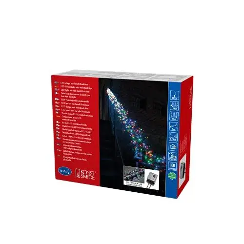 Produktbild: Konstsmide Micro LED Büschellichterkette Cluster, mit 8 Funktionen, Steuergerät und Memoryfunktion, 1152 bunte Dioden, 36V Außentrafo, schwarzes Kabel - 3864-500, Bunt
