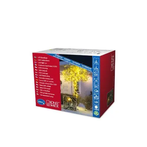 Produktbild: Konstsmide Micro LED Kette, 300 gelbe Dioden, 24V Außentrafo, schwarzes Kabel - 3616-000