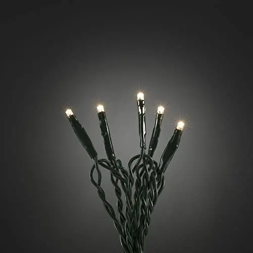 Produktbild: Konstsmide Micro LED Lichterkette, 100 warm weiße Dioden, 24V Innentrafo, dunkelgrünes Kabel - 6354-120