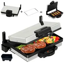 Produktbild: Kontaktgrill, Scheffler 2000W Optigrill,Multi grill, Lahmacun Makinasi, Grill, Toaster, Brotmaschine, Edelstahl Tischgrill mit Grill, Brotbackform, Antihaft-Beschichtung