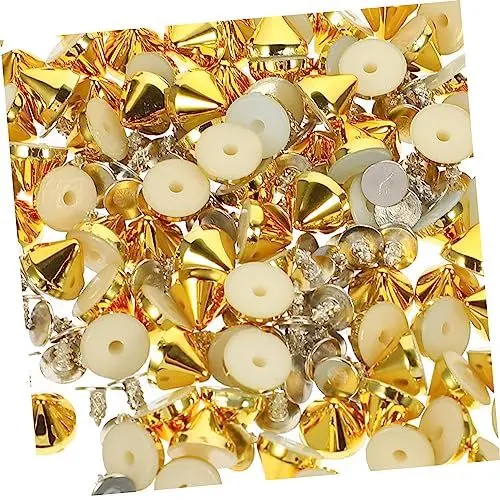 Produktbild: KONTONTY 100st Punk-nieten Nieten-anhänger Befestigungselemente Mini-wäscheklammern Diy-nieten-kit Splinte Pin-kunst Herstellung Diy Nieten Basteln Nieten Für Das Handwerk Plastik Yellow