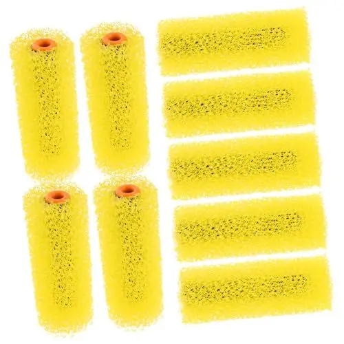 Produktbild: KONTONTY 10St Walzenbürste kleine Walzen zum Malen Trockenbauwalze strukturierter Farbroller Wandpaneele malerbedarf strukturierte Deckenrollen Strukturierte Walzen für Wände Schwamm Yellow