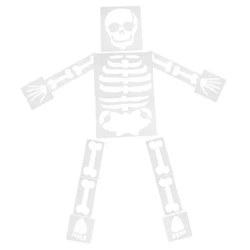 Produktbild: KONTONTY 15-teiliges Halloween-Skelett-Schablonen-Set waschbares PET-Material Wandkunst für Jungen und Mädchen Dekorationen