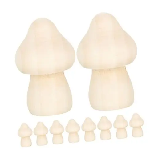 Produktbild: KONTONTY 15stücke Unfertige Holz Pilz Ornament Diy Bastelarbeiten Graffiti Tischdekoration Heimwerkerbedarf Holz Pilz Modellierung Schreibtischdeko