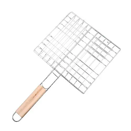 Produktbild: KONTONTY Barbecue Grill Rack Clamp Tragbare Mesh Net Grill Werkzeug Kochen Im Freien Für Camping Chicken Wings Wurst