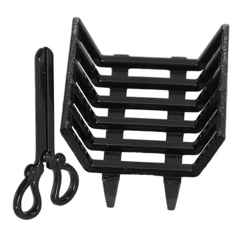 Produktbild: KONTONTY Miniatur-Kamin Im Maßstab 112 Schwarzes Metall-brennholzregal Für Puppenhaus-kit