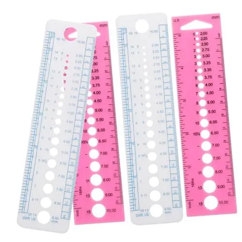 Produktbild: KONTONTY 1 Satz Teiliges Stricknadeln Messwerkzeuge Präzise Maßstäbe Für Häkeln Und Nähen Für Anfänger Und Fortgeschrittene Und Fingerschonend 4 Stück