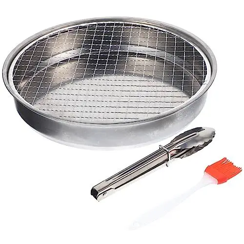 Produktbild: KONTONTY Outdoor-grill-werkzeug-set Kleiner Tragbarer Grillrost Aus Edelstahl Für Camping Und Grillen