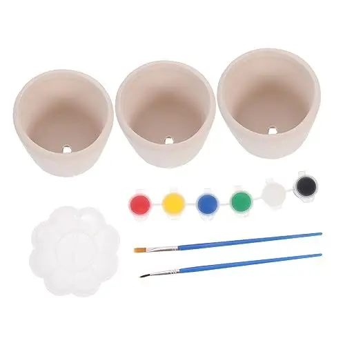 Produktbild: KONTONTY 1 Set DIY Kleiner Blumentopf Aus Keramik Zum Bemalen Von Kindern DIY Malerei Vase Kinder Malerei Vase Kinder Malerei Material Leerer Blumentopf Hand Malerei Material Kinder