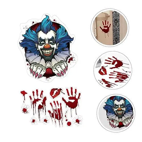Produktbild: KONTONTY Toilettensitzaufkleber Horror Clown Halloween Blutig Badezimmer Aufkleber Pvc Dicker Entfernbar