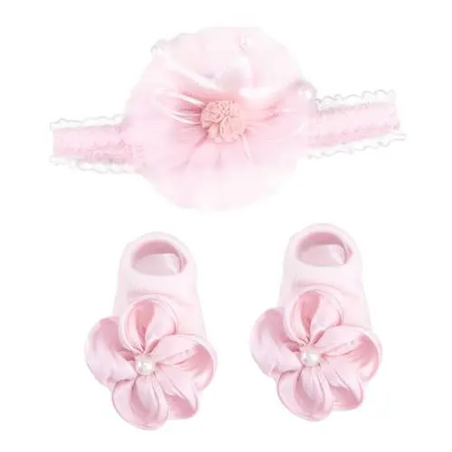 Produktbild: KONTONTY Süßes Baby-Stirnband-socken-Set Für Neugeborene Modische Baby-spitzensocken Für Babygeburtstag Babyparty