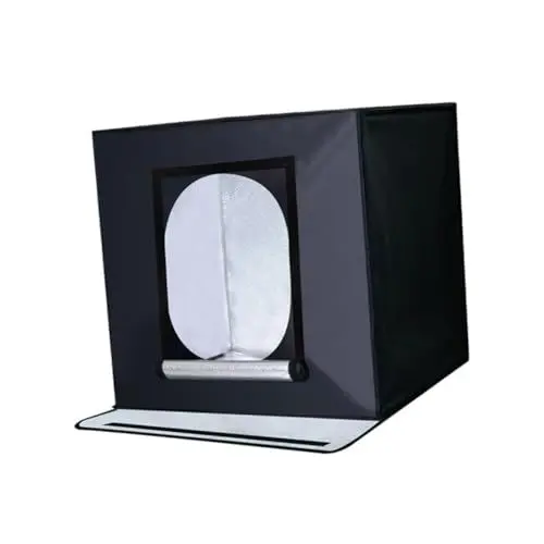 Produktbild: KONTONTY 1 Stück 60 cm LED Fotografie Leuchtkasten Tragbarer Faltbarer Lichtzelt Für Produktfotografie Mini Fotostudio Mit EU Stecker Schwarz Ideal Für Professionelle Aufnahmen