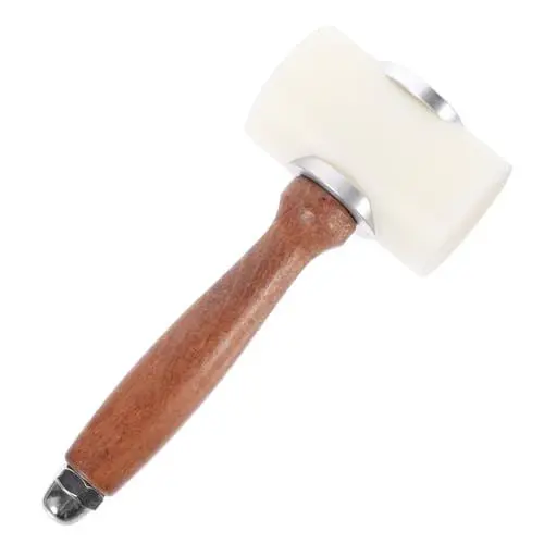 Produktbild: KONTONTY 1 Stück Nylon Mallet Hammer mit Holzgriff Diy Ledergravur Werkzeug für Handwerk und Bastelarbeiten zum Prägen und Dekorieren von Lederprodukten