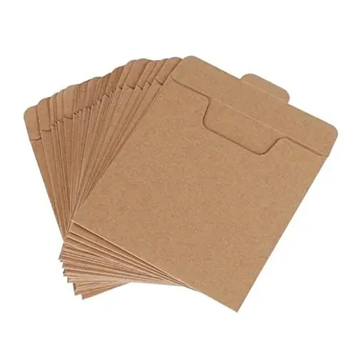 Produktbild: KONTONTY 25 Stück Kraftpapier CD Taschen Tragbare CD Umschläge mit Versiegelten Hüllen zum Schutz von Musik und Spiel Discs Langlebig und Praktisch für Täglichen Gebrauch