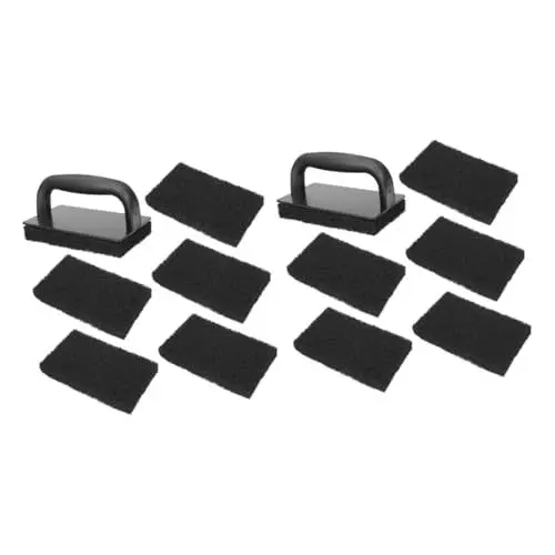 Produktbild: KONTONTY 2 Sätze Grill Reinigungsbürste Grillbürstenreiniger Schrubber Für Grillroste Kohlegrillbürste Zubehör Zur Grillplattenreinigung Grillfettreiniger Reinigungsschrubber Schwamm Black