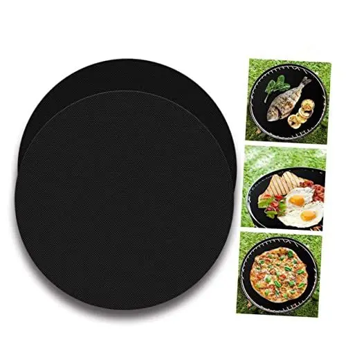 Produktbild: KONTONTY 2st Grillmatte Makronen Backmatte Backunterlage Schutzmatte Für Deck Und Terrasse BBQ-grillauflage Grill Im Freien Grillwerkzeuge Grillofenauskleidung Strapazierfähige Grillpads