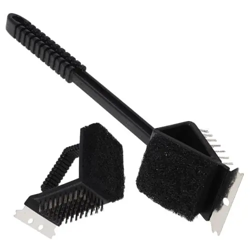 Produktbild: KONTONTY Grillborsten-Reinigungswerkzeug 3-in-1-BBQ-Grillschaber Stahldrahtbürste Grillreiniger zum Reinigen des Grills BBQ-Set