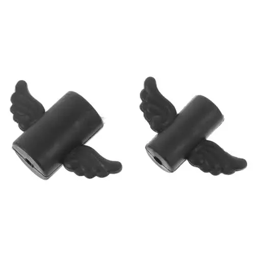 Produktbild: KONTONTY USB-kabelschutz Kabelschutz 2 Stück Süßes Flügel-Design Ladekabelschutz Schwarz Für Den Täglichen Gebrauch