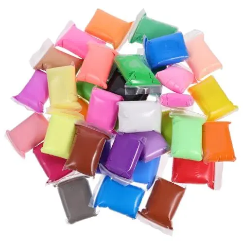 Produktbild: KONTONTY 36 Packungen gefärbter Ton Herstellung Lufttrockener Ton Bausatz Bastelsets Kinderspielzeug bastelset basteln für helle Tonfarbe Modelliermasse-Kit Plastik