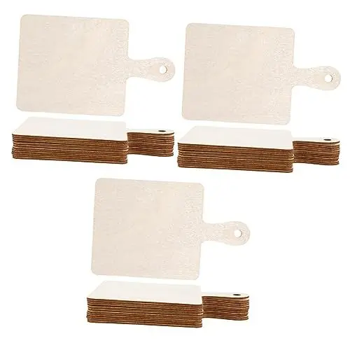 Produktbild: KONTONTY 36 Stk Quadratisches Holz Schild Groß Portion Steht Boho- Codiert Wurstbretter Mini-wurstbrett Mini- Aufhänger Deckel Käsebretter Leer Lindenholz Rundes Tablettdekor