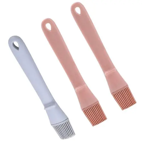 Produktbild: KONTONTY Grill-Ölpinsel-Set 3er-Pack Silikon-Backpinsel zum einfachen Auftragen von Öl in der Küche und beim Kochen im Freien zufällige Farbe