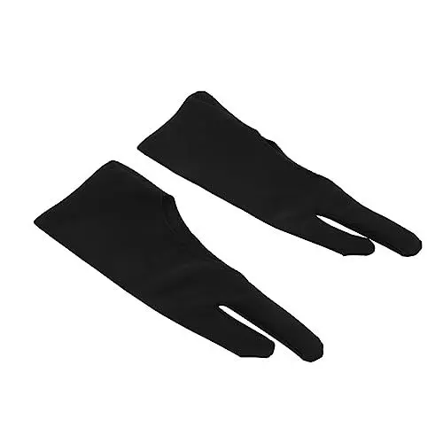 Produktbild: KONTONTY 4 Stück Schwarze Handschuhe Mit 2 Fingern Zeichenhandschuhe Für Künstler Zum Skizzieren Und Malen Auf Papier Tablets Schweißhandschuhe