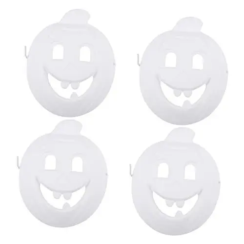 Produktbild: KONTONTY 4 Stück Blanko-Kürbismasken für Jungen und Mädchen -Handbemalung Masken für Halloween