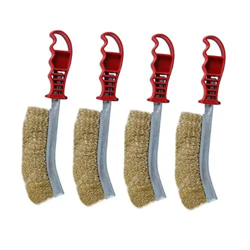 Produktbild: KONTONTY 4 Stück Drahtbürste Grillbürste Sandbürste Grillversorgung Multifunktionale Grillbürste Tragbare Grillbürste Ofenreiniger Praktische Grillbürste Grillrost Reiniger Plastik