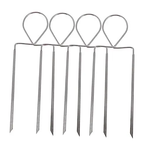 Produktbild: KONTONTY 4-teiliges Set mit Grillwerkzeugen Grillgabeln aus Edelstahl Gemüsespieße einfach zu verwendende Grillgabeln