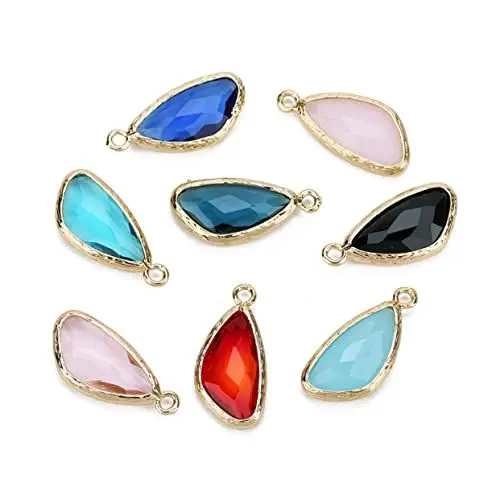 Produktbild: KONTONTY 5stücke Teiliges Schmuckzubehör Unregelmäßige Glasanhänger Wassertröpfchen-form Kreative Schmuckanhänger Für Damen Leicht Blau Für Ohrringe Halsketten Und Armbänder