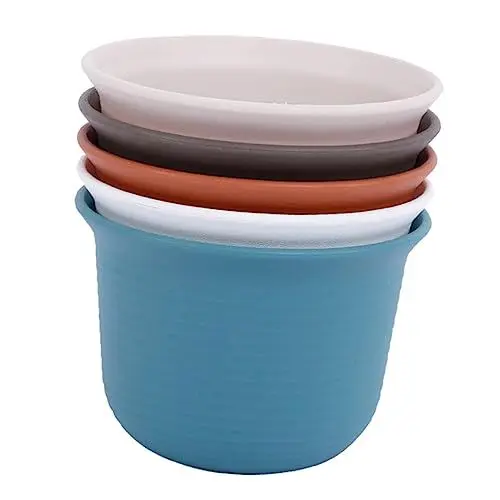 Produktbild: KONTONTY 5St blumentopf aus Kunststoff moderner Blumentopf Mini-Blumentopf Gartentopf mit Drainage plastikblumen im Topf pflanztopf Blumenkübel blumenübertopf Garten Blumentopf Pflanzentopf