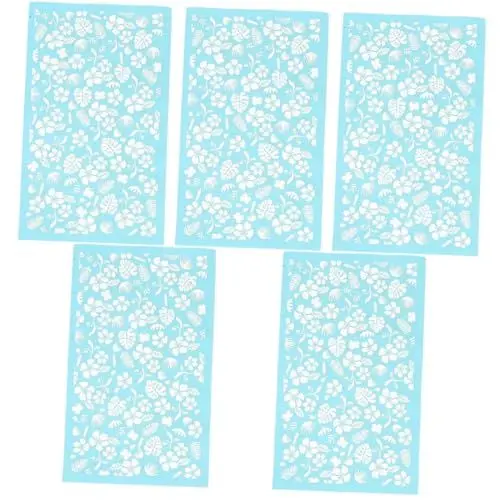 Produktbild: KONTONTY 5 Blätter Siebdruck-Vorlage Schablonen zum Basteln Werkzeuge aus Ton polymer clay tools Polymer Clay Werkzeug Schablonen aus Siebdruckschablone wiederverwendbar Polyester