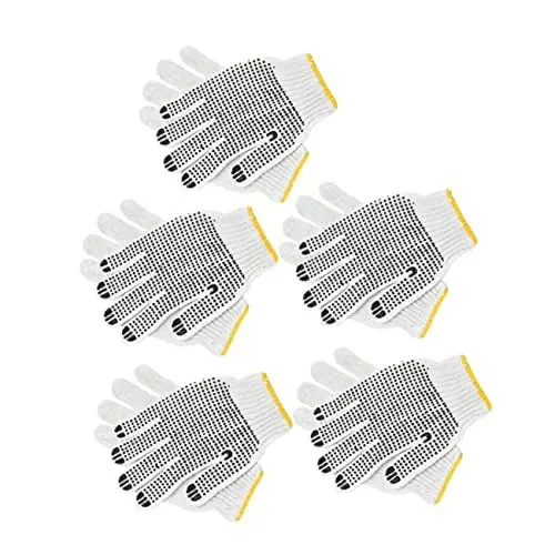 Produktbild: KONTONTY -handschuh-set 5 Paar Robustes Baumwollgarn Rutschfester Schutz Für Die Arbeit in Der Küche Oder Im Ofen Zufällige Farbe
