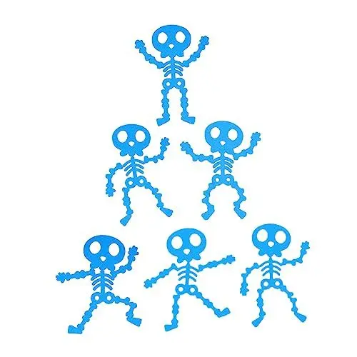 Produktbild: KONTONTY 6er-set Halloween Leuchtende Aufkleber Skelett Wand-dekoration Bar-verzierung Fenstersticker