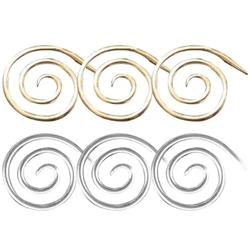 Produktbild: KONTONTY 6St Stricknadel aus Metall Haken Kreis Stich-Gadget Spiralkabel Stricknadel Spiral- socken stricknadeln strickzubehör wandteppich Handstrickwerkzeug spiralkabel nadel Legierung