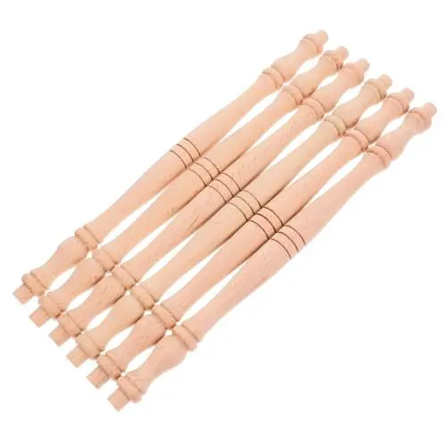 Produktbild: KONTONTY 6St Weinschrank aus Holzschnitzerei Dekorative Holzspindeln Holzdekoration holzgeländer Holzverzierung holzmöbel Spindeln für Innentreppen Holzspindeln für Bastelarbeiten Khaki