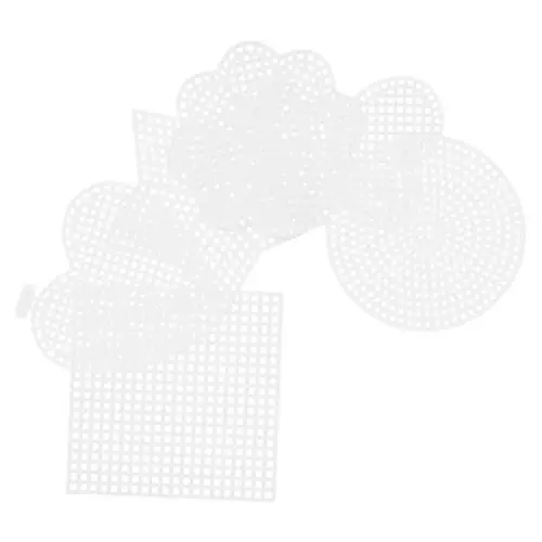 Produktbild: KONTONTY 6 Stück -Paketzubehör Material Quadratische Mesh-Pads häkeln Netz Basteln Stickerei Mesh Nettogewebe Häkelzubehör Kunststoff-Stickerei Strickzubehör Quilten Plastik Weiß