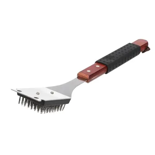 Produktbild: KONTONTY BBQ-Grill-reinigungsbürste Grill Im Freien Grillreiniger Für Grills Grillrostbürste Grillschaber Aus Edelstahl Bastelpinsel Grill Drahtbürste Grillspatel Rostfreier Stahl Rot Holz