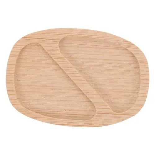 Produktbild: KONTONTY Besteck Desserttablett Bambus Obsttablett Holz Mini-Trenntablett Essgeschirr Essenstablett Mini- - Mini-Geschirr Lebensmittel Modell vorgeben Requisiten Spielzeug hölzern