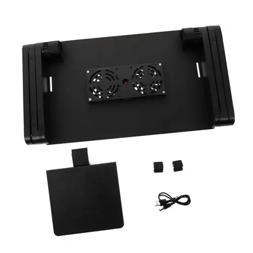 Produktbild: KONTONTY Faltbarer Laptopständer Mit Höhenverstellung Ergonomisch Für Schreibtisch Und Couch Mit Kühlung Und Stabiler Basis Kompatibel Mit Allen Notebooks