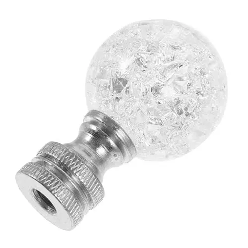 Produktbild: KONTONTY Luxus Lampe Finial Cap Silber Tisch Stehlampe Dekorativer Knopf Stabiles Metall Glas Schnelle Installation