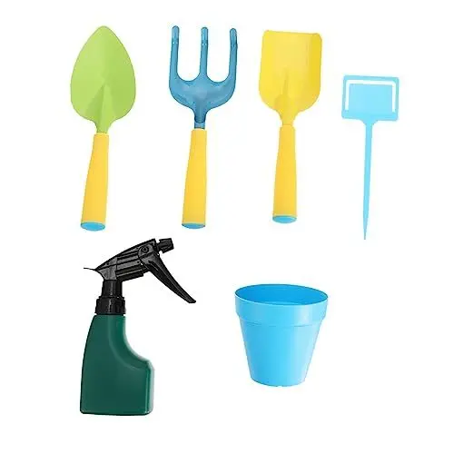 Produktbild: KONTONTY Gartenspielset Für 1 Set Mini Gartengeräte Mit Bunter Schaufel Gießkanne Und Besen Ideales Für Kleine Gärtner Und Naturentdecker Im Freien Und Drinnen