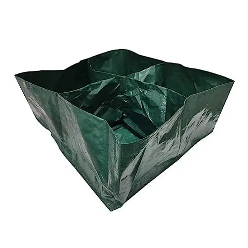 Produktbild: KONTONTY Hochbeet Pflanzbeutel Für Den Außenbereich Vierfächer Gartensack Aus Robustem PE Ideal Für Gemüseanbau Und Gartenpflege Vielseitiger Pflanzbehälter Für