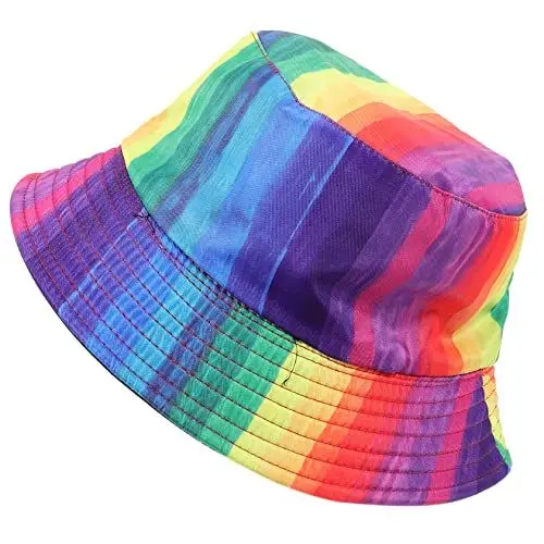 Produktbild: KONTONTY Regenbogen Bucket Hat für Pride Parade Wendbarer Fischerhut für Kostümparty Bunte Karnevalsmütze für LGBTQ Unterstützung