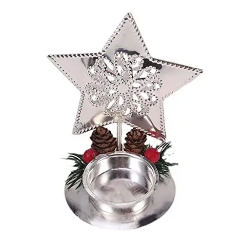 Produktbild: KONTONTY Weihnachtskerzenhalter Country Style Dekoration Schlafzimmer Tischdeko Schmucktablett Kerzenständer Party-Kerzenhalter Kerzenhalter aus Eisen rote Frucht Leuchter Dekorationen