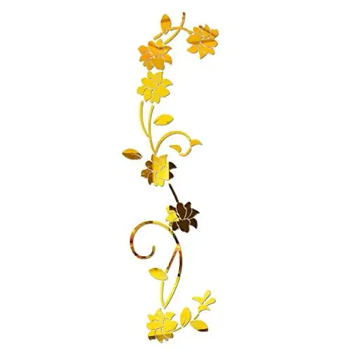 Produktbild: KONTONTY 3d Acryl Blume Rattan Spiegel Wandaufkleber Home Decor Aufkleber Für Wände & Schlafzimmer